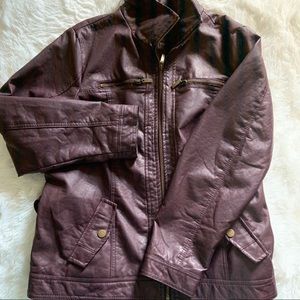 Final Price Drop Burgundy Faux Leather jacket 2x